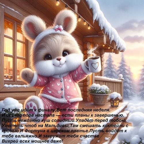 Открытка Год уже идёт к финалу, вот последняя неделя. И сейчас пора настала — вести планы к завершенью. 