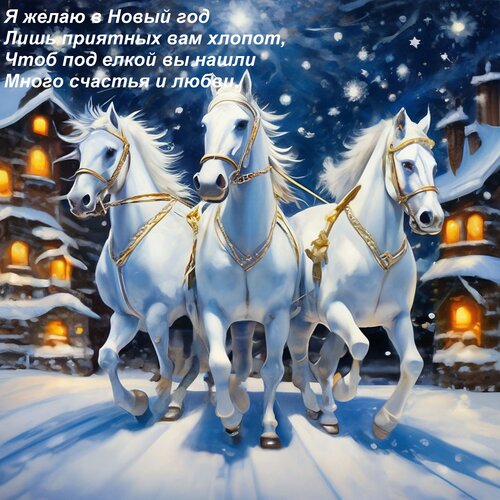 Открытка Я желаю в Новый год лишь приятных вам хлопот, чтоб под елкой вы нашли много счастья и любви.