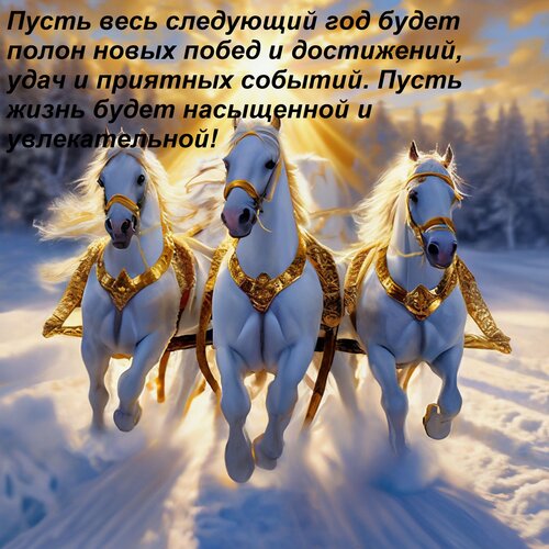 Открытка Пусть весь следующий год будет полон новых побед и достижений, удач и приятных событий. 