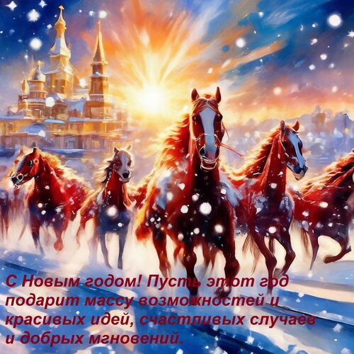 Открытка С Новым годом! Пусть этот год подарит массу возможностей и красивых идей, счастливых случаев и...