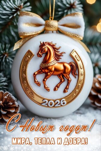 Открытка С Новым годом! Мира, тепла и добра!