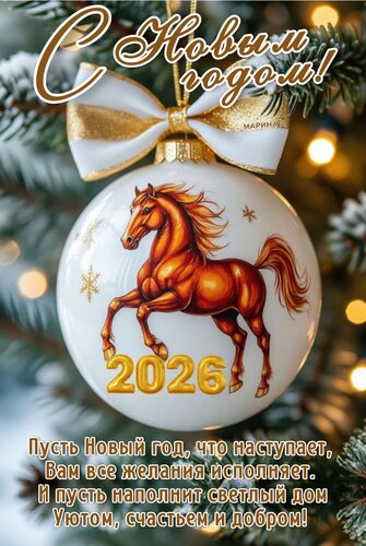 Открытка С Новым годом! Пусть Новый год, что наступает, вам все желания исполняет. И пусть наполнит светлый дом...