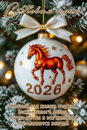 Открытка С Новым годом! В Новый год желаю счастья, бесконечного добра. Пусть мечты и все желанья исполняются!