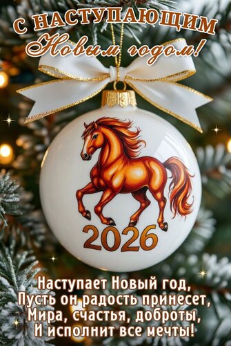 Открытка С наступающим Новым годом! Наступает Новый год, пусть он радость принесет, мира, счастья, доброты...