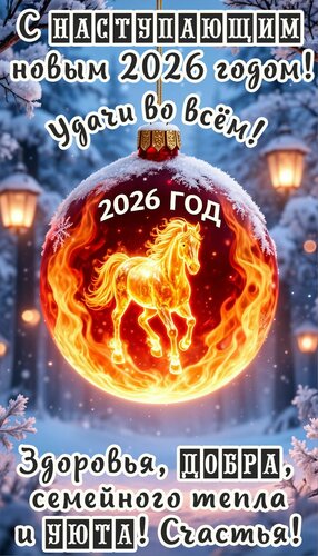 Открытка С наступающим новым 2026 годом!