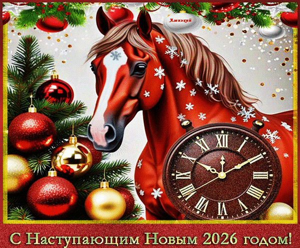 Анимированная открытка С наступающим Новым 2026 годом!