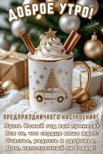 Открытка Доброе утро! Предпраздничного настроения! Пусть Новый год принесет все то, что сердце ваше ждет...