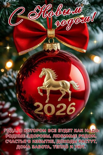 Открытка С Новым годом! Года, в котором все будет как надо: родные здоровы, любимые рядом, счастья в избытке,