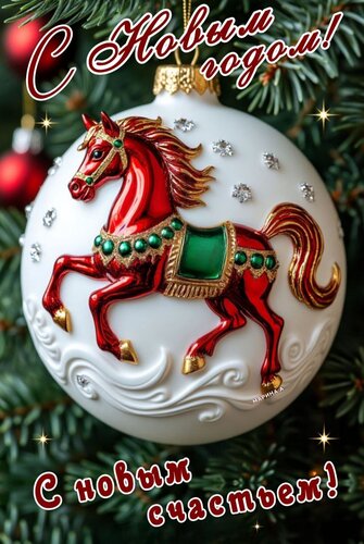 Открытка С Новым годом! С Новым счастьем!