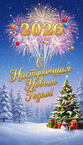 Открытка С наступающим Новым 2026 годом