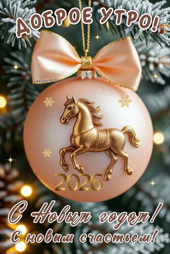 Открытка Доброе УТРО! С Новым Годом! С Новым Счастьем!