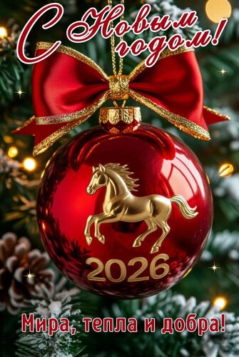 Открытка С Новым годом! Мира, тепла и добра!
