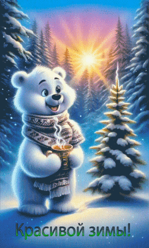 Анимированная открытка Красивой зимы!