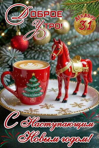 Открытка 31 Декабря. Доброе УТРО! С Наступающим Новым Годом!