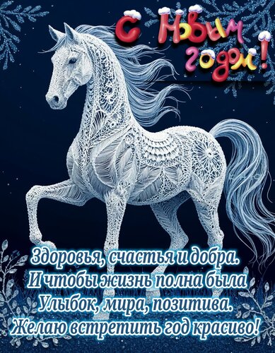 Открытка С Новым годом. Здоровья, счастья и добра. И чтобы жизнь полна была Улыбок, мира, позитива.