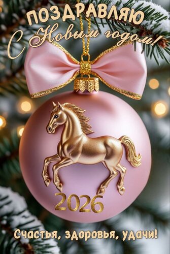 Открытка Поздравляю С Новым Годом! Счастья, Здоровья, Удачи!