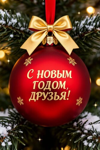 Открытка С Новым годом, друзья!