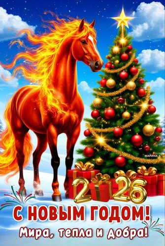 Открытка С Новым Годом! МИРА, Тепла И Добра!