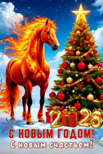 Открытка С Новым Годом! С Новым Счастьем!