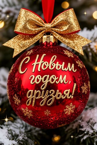 Открытка С Новым годом, друзья!