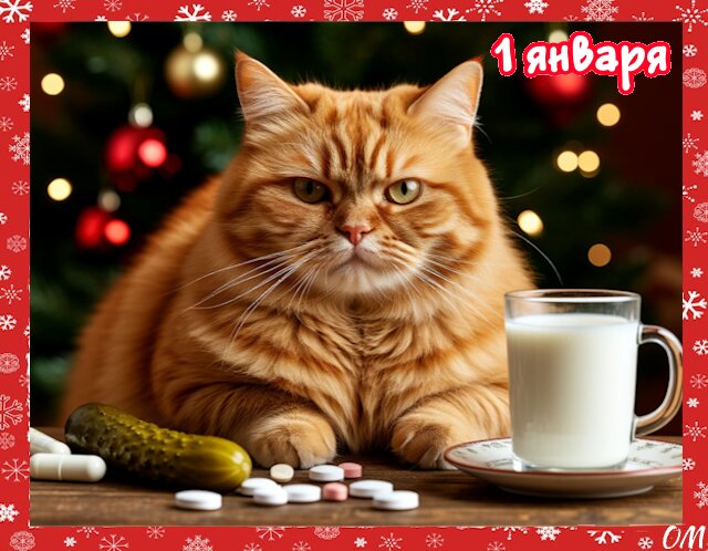 Открытка 1 января 