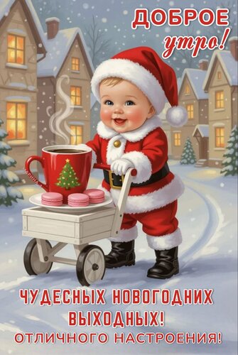 Открытка Чудесных Новогодних выходных! Отличного настроения!