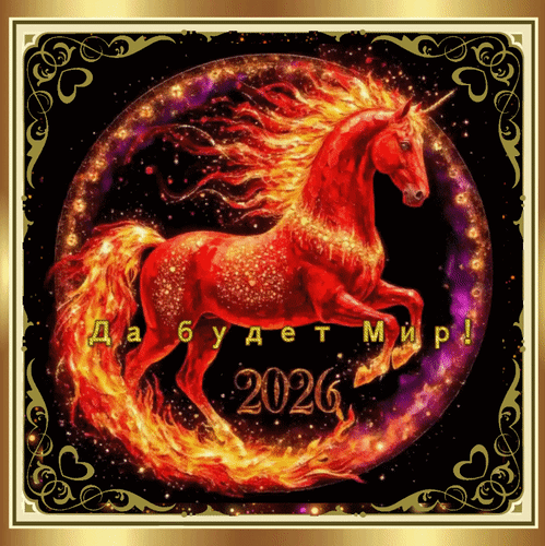 Анимированная открытка 2026 Да будет Мир!