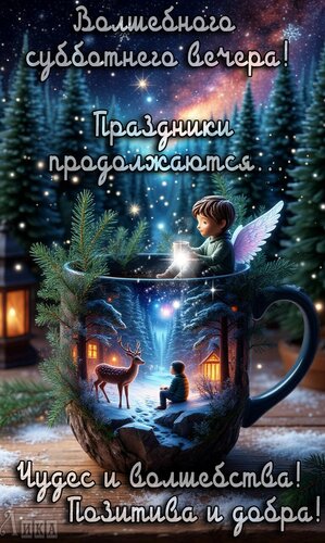 Открытка Вечер суббота