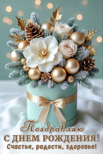 Открытка Поздравляю С ДНЕМ Рождения! Счастья, Радости, Здоровья!