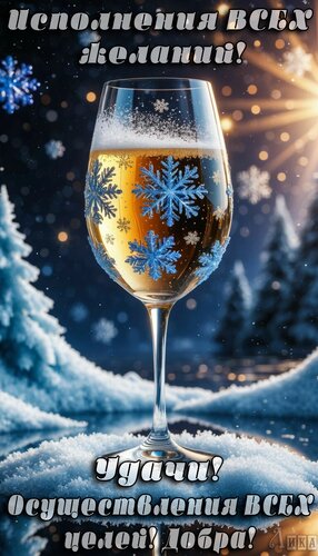 Открытка Исполнения всех желаний! Удачи!