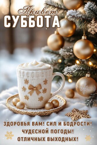 Открытка Привет суббота! Здоровья вам! Сил и бодрости! Чудесной погоды! Отличных выходных!