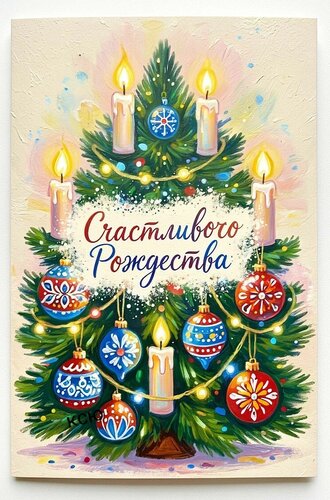 Открытка Счастливого Рождества