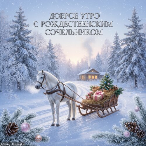 Открытка Поздравляю вас с Рождественским сочельником