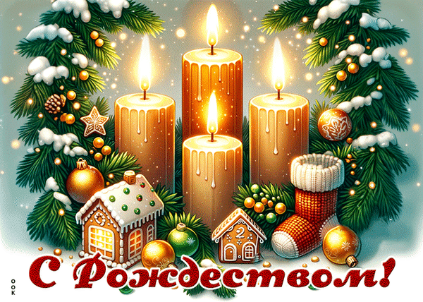 Анимированная открытка С Рождеством!