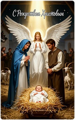 Открытка Рождество Христово