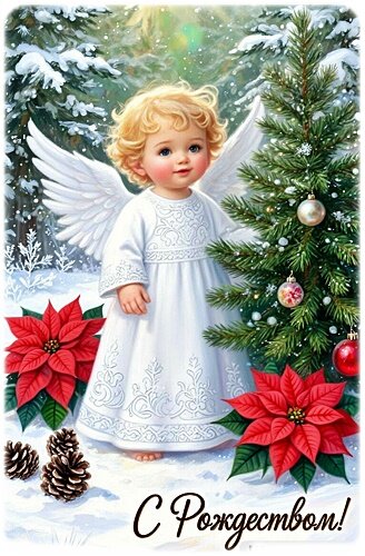 Открытка Рождество Христово