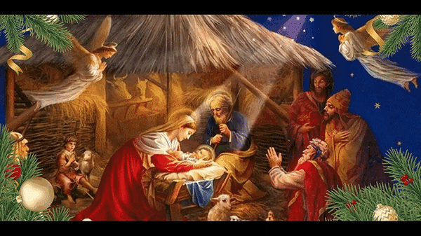 Анимированная открытка С Рождеством Христовым