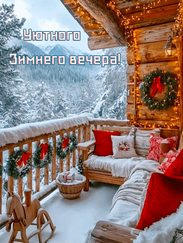 Анимированная открытка Уютного зимнего вечера!