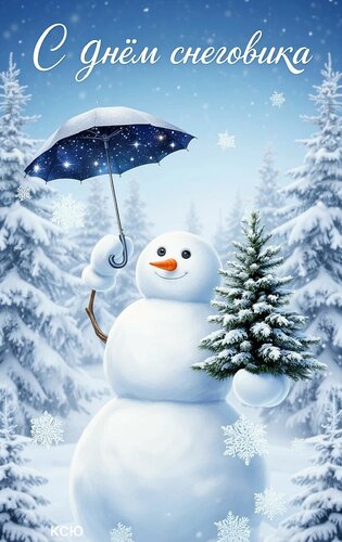 Открытка С днем снеговика