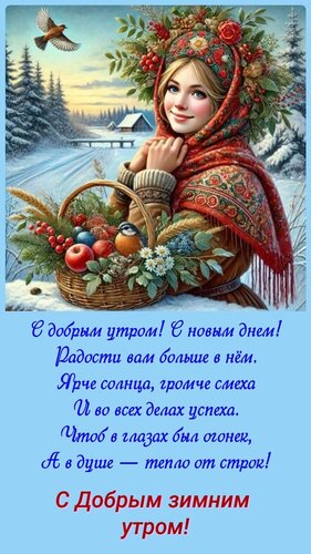 Открытка С добрым зимним утром