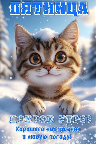 Открытка ПЯТНИЦА. ДОБРОЕ УТРО! ХОРОШЕГО НАСТРОЕНИЯ В ЛЮБУЮ ПОГОДУ!