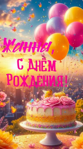 Открытка Жанна, с днём рождения!