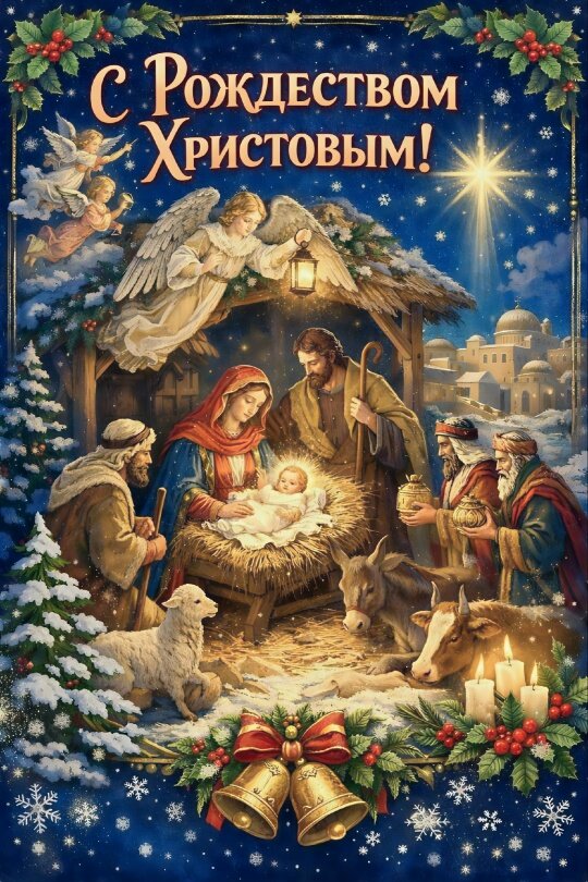 Открытка счастливого рождества