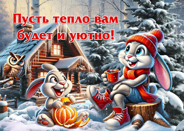Анимированная открытка пусть тепло вам будет