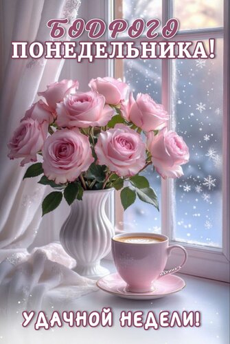 Открытка БОДРОГО ПОНЕДЕЛЬНИКА! УДАЧНОЙ НЕДЕЛИ!