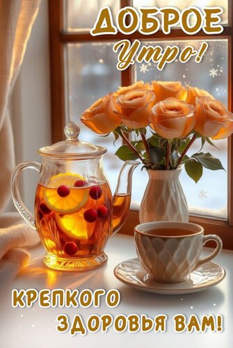 Открытка ДОБРОЕ УТРО! КРЕПКОГО ЗДОРОВЬЯ ВАМ!
