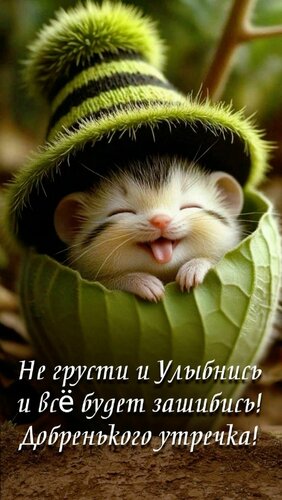 Открытка Не грусти и улыбнись и всё будет зашибись! Добренького утречка!