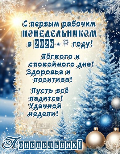 Открытка Понедельник День