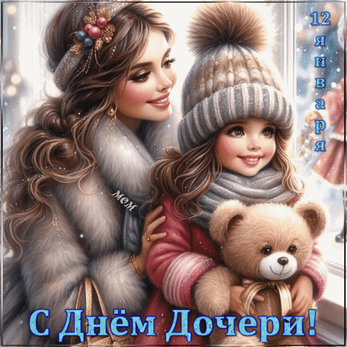 Анимированная открытка 12 января. С днём дочери!