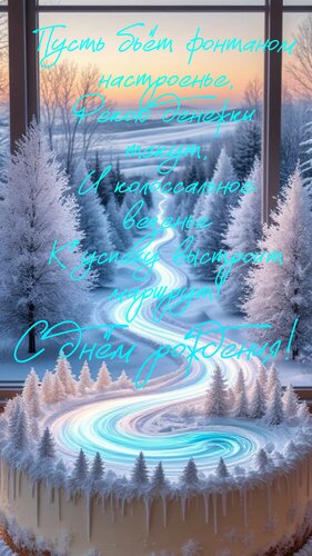 Открытка Пусть бьёт фонтаном настроение, рекою денежки текут, и колоссальное везенье к успеху выстроит маршрут!